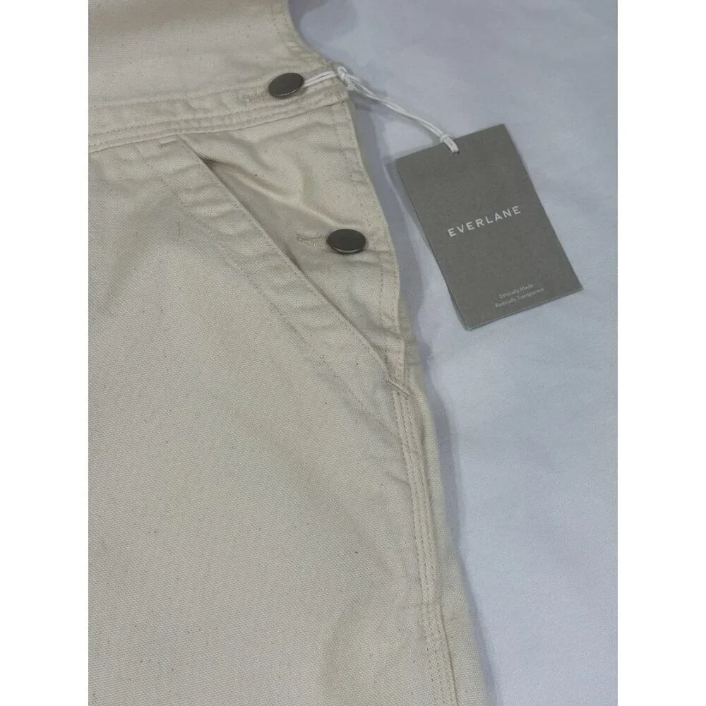 Everlane Bone Canvas Bib Overalls Womens 6
